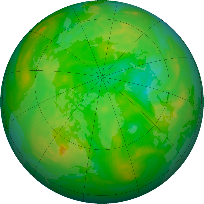 Arctic ozone map for 28 June 2000